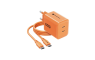 Forcell zidni punjač GaN 2x Type-C + Type-C kabel - 60W - Narančasti 269808