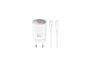 XO zidni punjač QC 3.0 30W USB + Type-C + Type C kabel - bijeli 252763