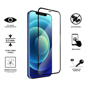Zaštitno Staklo za ekran za iPhone 11 Pro Max (3D) - (Prozirno sa crnim rubovima)