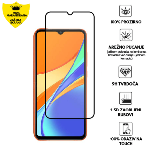 Zaštitno Staklo za ekran za Redmi 9C (3D) - (Prozirno sa crnim rubovima)