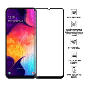 Zaštitno Staklo za ekran za Samsung Galaxy A70 (3D) - (Prozirno sa crnim rubovima)