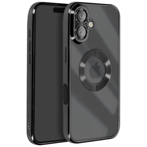 Kromirana prozirna maskica za iPhone 17 - Crna