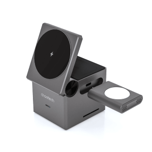 Choetech induktivni punjač 15W 3u1 za iPhone / Apple Watch / AirPods - sivi