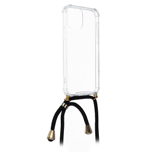 Silikonska Prozirna Anti-Shock Maskica s Vezicom za Galaxy S21 - Crna