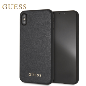 Kožna GUESS maskica za iPhone XS Max – Crna