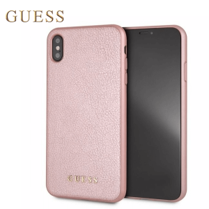 Kožna GUESS Iridescent maskica za iPhone XS Max – Roza