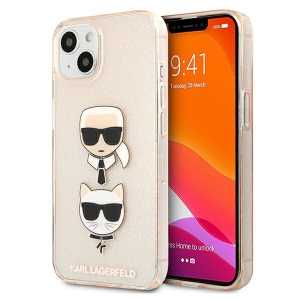 Karl Lagerfeld Glitter Karl&Choupette maskica za iPhone 13 Mini – Zlatna