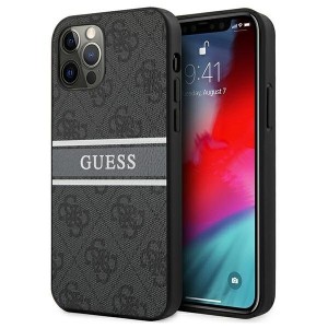 GUESS 4G Stripe Maskica za iPhone 12 – Siva
