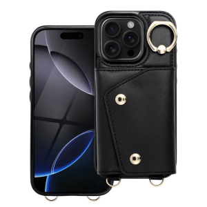 Wallet Maskica sa vezicama i držačem za iPhone 16 - Crna