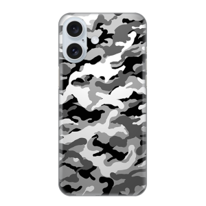 Silikonska Maskica za iPhone 16 - Camouflage - siva