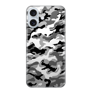 Silikonska Maskica za iPhone 16 Plus - Camouflage - siva