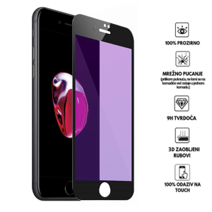 Zaštitno Staklo za ekran za iPhone 7 Plus/8 Plus (3D) - (Prozirno sa crnim rubovima)
