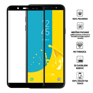 Zaštitno Staklo za ekran za Samsung Galaxy J6 (2018) (3D) - (Prozirno sa crnim rubovima)