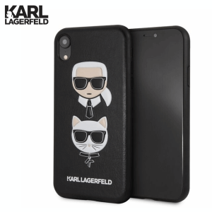 Kožna Karl Lagerfeld Maskica za iPhone XR – Crna