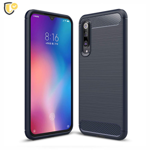 Silikonska Carbon Maskica za Mi 9 - Plava