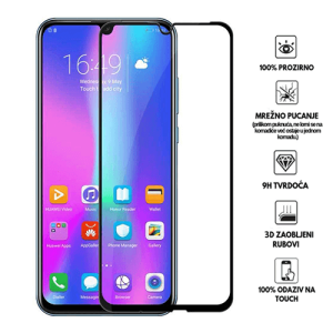 Zaštitno Staklo za ekran za P Smart (2019) / Honor 10 Lite (3D) - (Prozirno sa crnim rubovima)