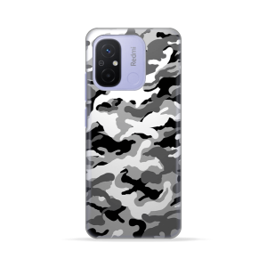 Silikonska Maskica za Redmi 12C / Redmi 11A / Poco C55 - Camouflage - siva