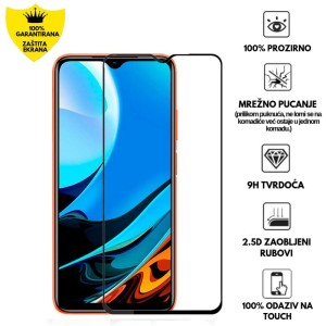 Zaštitno Staklo za ekran za Redmi 9T (3D) - (Prozirno sa crnim rubovima)