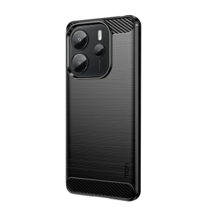 Silikonska Carbon Maskica za Redmi Note 14 (5G) - Crna