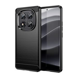 Silikonska Carbon Maskica za Redmi Note 14 Pro (5G) / Poco X7 / Redmi Note 14 Pro Plus - Crna