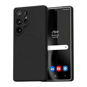 MagSafe Mekana Silikonska maskica za Samsung Galaxy S25 Ultra - Crna