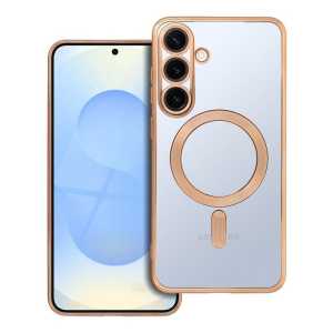 MagSafe Prozirna Silikonska maskica sa zlatnim rubovima za Samsung Galaxy S25 Plus