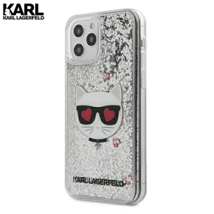 Karl Lagerfeld Glitter Choupette maskica za iPhone 12 Pro Max – Srebrna