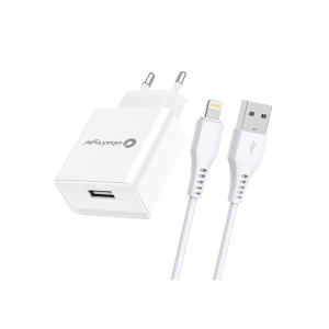 Komplet - USB Adapter + Lightning kabel - 3.0A - 100cm
