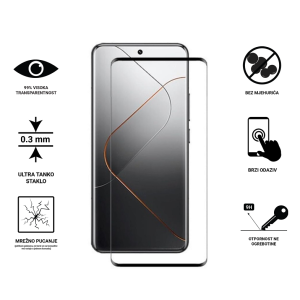 Zaštitno Staklo za ekran za Xiaomi 15 Pro (3D zaobljeno) - (Prozirno sa crnim rubovima)