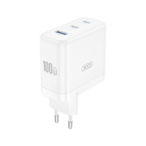 XO zidni strujni adapter PD - 1x USB - 2x Type C (100W) - bijeli