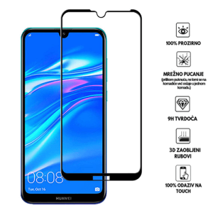 Zaštitno Staklo za ekran za Y5 (2019) / Honor 8S (3D) - (Prozirno sa crnim rubovima)