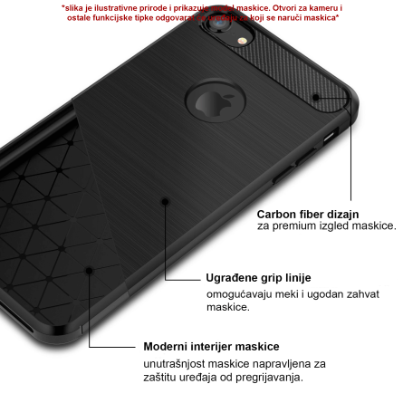 Silikonska Carbon Maskica za Redmi 6A 39695