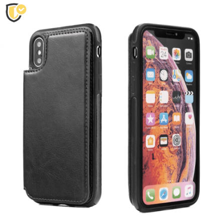 Maskica od Eko Kože sa Magnetom za iPhone X/XS - Crna 41315