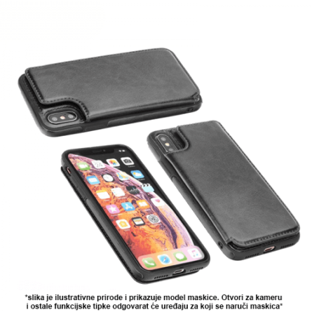 Maskica od Eko Kože sa Magnetom za iPhone X/XS - Crna 41316