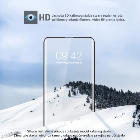 Zaštitno Staklo za ekran za Samsung Galaxy A41 (3D) - (Prozirno sa crnim rubovima) 105274