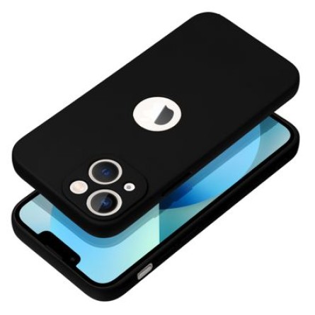 Silikonska maskica s rupom za logo za iPhone 11 - crna 222378
