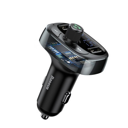 BASEUS transmiter FM T-Type Bluetooth s auto punjačem 2 x USB 3.4A 202384