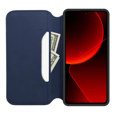 Dual pocket preklopna maskica za Xiaomi 13T / 13T Pro - Tamno Plava 252592