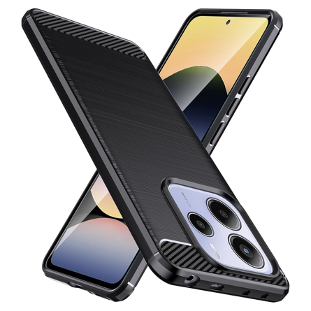 Silikonska Carbon Maskica za Redmi Note 14 (5G) - Crna 250251