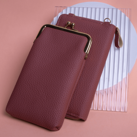 Univerzalna 2u1 futrola za mobitel - Novčanik - Roza 252723