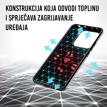 Silikonska Carbon Maskica za Redmi Note 14 (5G) - Crna 250253