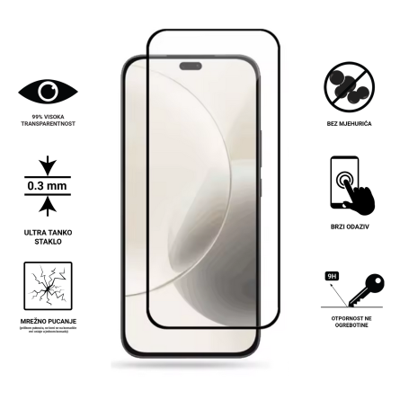 Zaštitno Staklo za ekran za Honor 200 Lite / 400 Lite (3D) - (Prozirno sa crnim rubovima) 254360