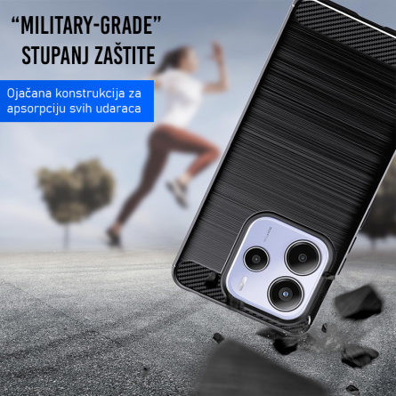 Silikonska Carbon Maskica za Redmi Note 14 (5G) - Crna 250256