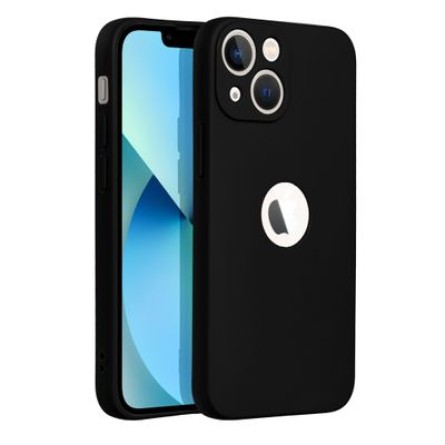 Silikonska maskica s rupom za logo za iPhone 11 - crna 222379