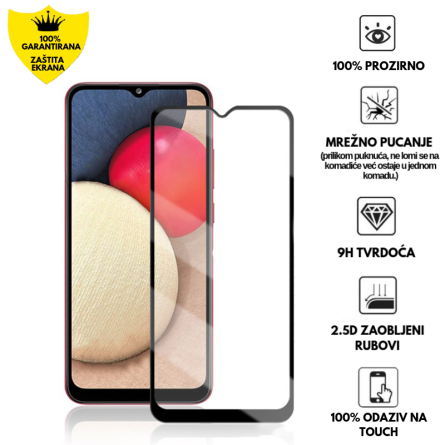 Zaštitno Staklo za ekran za Samsung Galaxy A03s (3D) - (Prozirno sa crnim rubovima) 145604