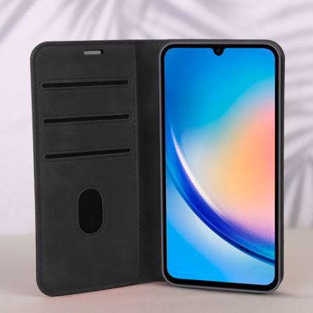 Smart Suede Preklopna Maskica za Samsung Galaxy A14 / A14 (5G) - Crna 259359