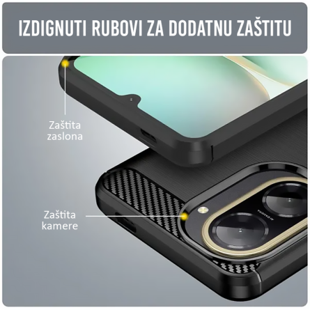 Silikonska Carbon Maskica za Redmi A5 - Crna 256264