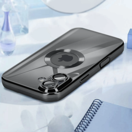 Kromirana prozirna maskica za iPhone 17 - Crna 254456