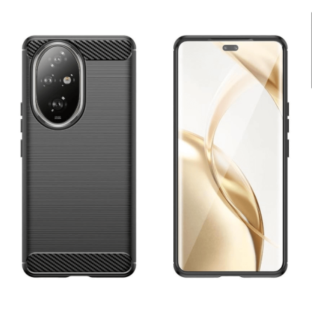 Silikonska Carbon Maskica za Honor 200 - Crna 237053