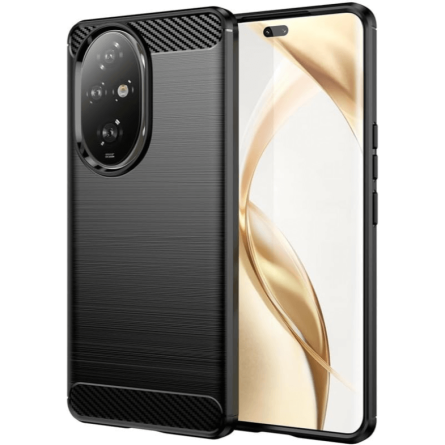 Silikonska Carbon Maskica za Honor 200 - Crna 237054